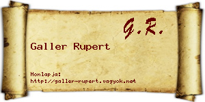 Galler Rupert névjegykártya